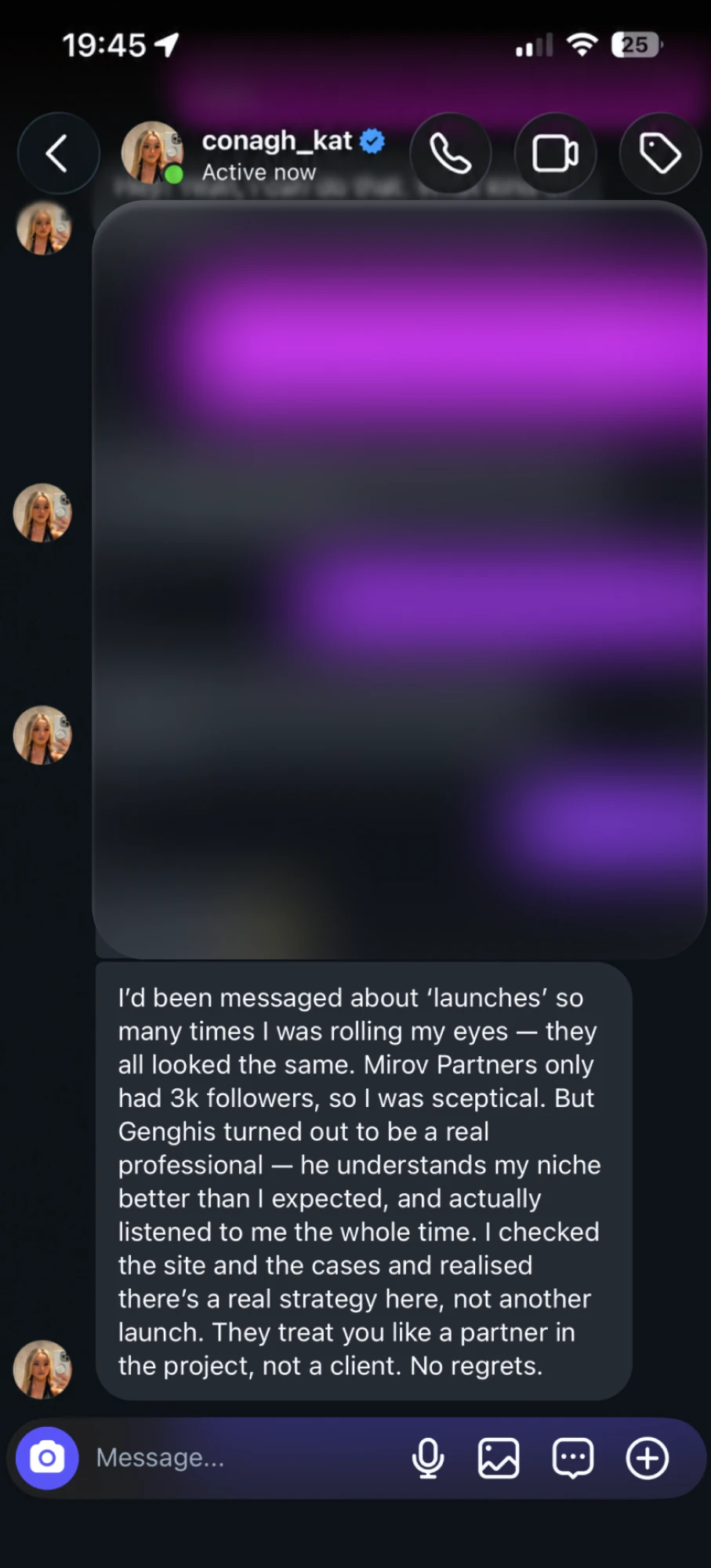 Instagram chat with the review from @conagh_kat